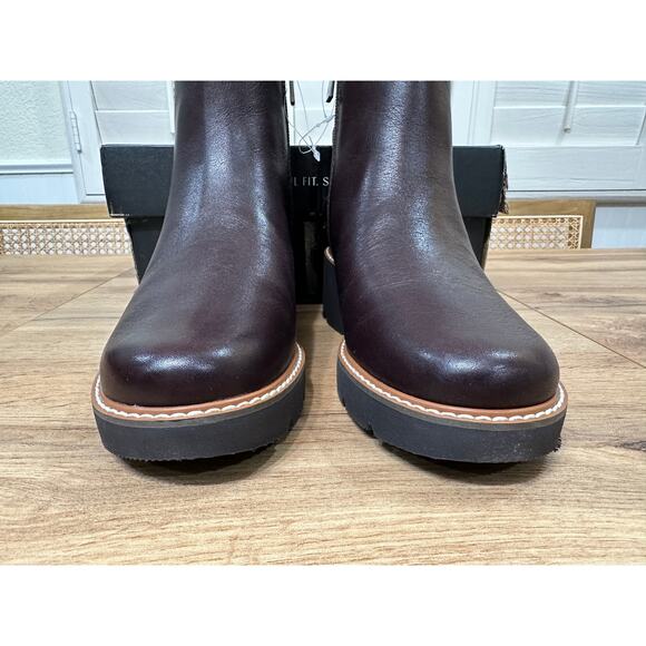 Naturalizer Darry Bootie Dark Brown Leather Size 6 NIB Water Repellant Platform - Picture 8 of 14